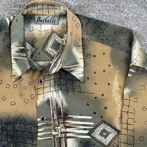 Vintage Bertelli USA Abstract Geometric Shirt XL 90s Art Casino Dad Core